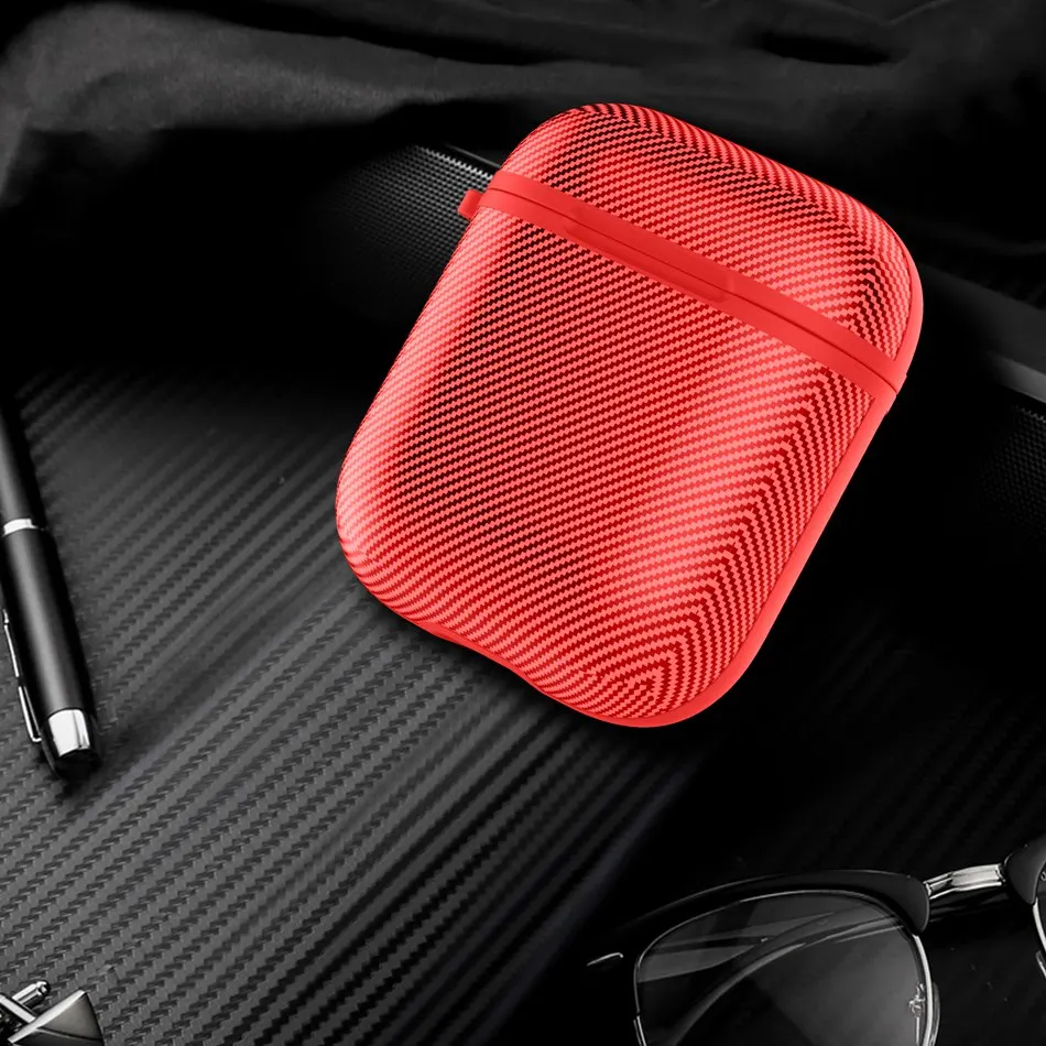 Red Чехол для Apple Airpods, силиконовый чехол для беспроводной зарядки наушников, чехол для Airpods 2, чехол для Air Pods, защитные аксессуары Etui - Цвет: Red