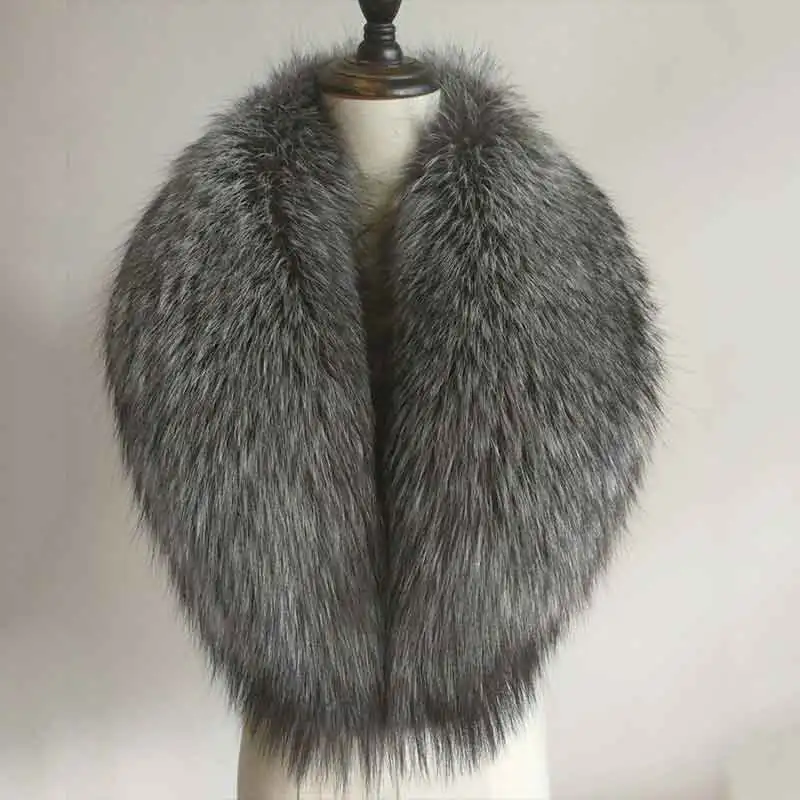 

JKP 2020 New Natural Fur Collars of Silver Fox Scarf Configuration Coat Collar Long Leather Fur Multicolor Women's Clothing