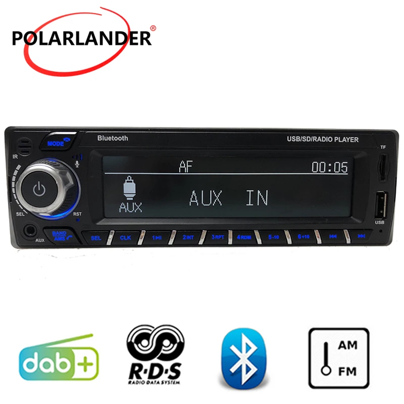 Новинка 2018 автомобильный радиоприемник с ЖК-экраном MP3/WMA Bluetooth-карта 1 Din RDS DAB +