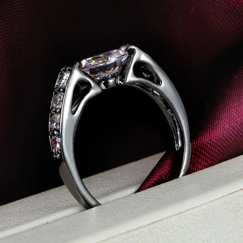 Korea Style Guaranteed 100% New Amazing Casual Black Ring with 3A Zircon Wedding Engagement Women | Украшения и аксессуары