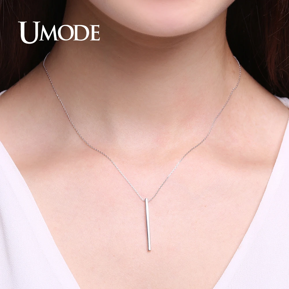 UMODE, дизайн, длинное 925 пробы Серебряное ожерелье для женщин на День святого Валентина, серебро 925, ювелирное изделие, подарок, колье для женщин, ALN0192