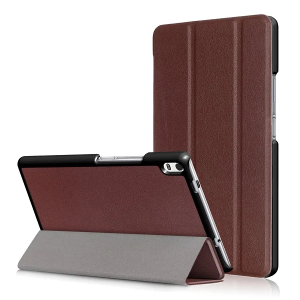 Чехол-книжка кожаный чехол для lenovo TAB 4 10 Plus TB-X704N TB-X704F TB-X704L планшет защитная оболочка чехол+ подарок - Цвет: TAB4 10PLUS KST BN