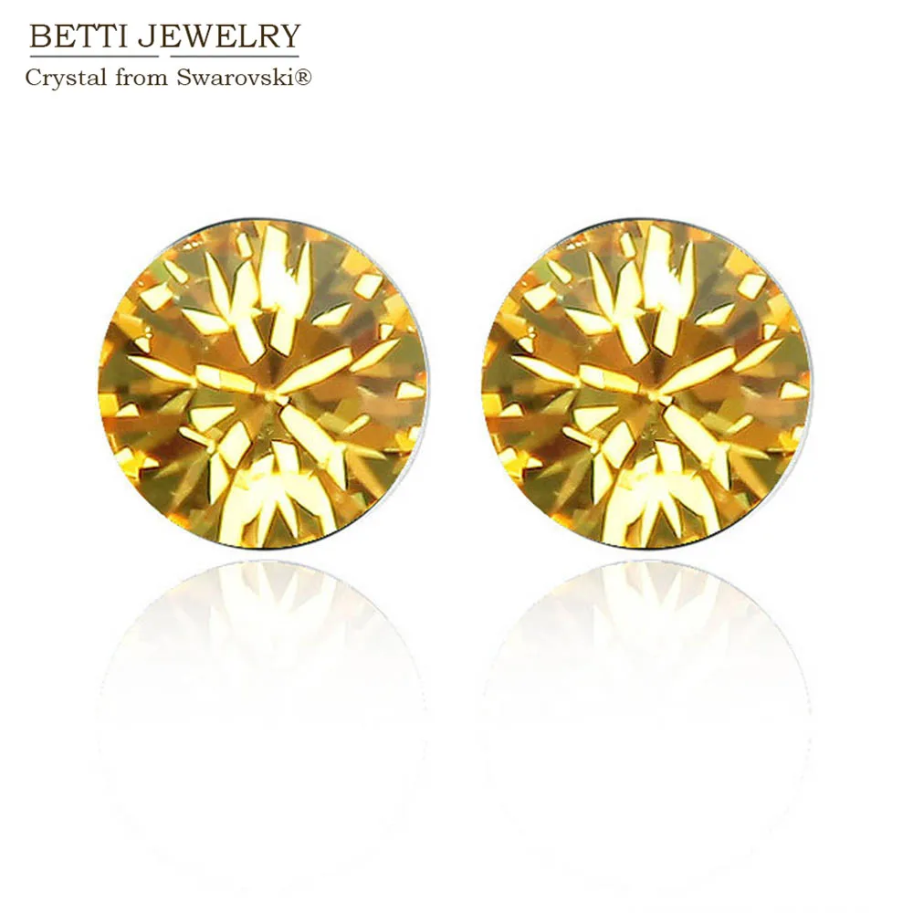 Topaz Подарок для девушки! Классические женские Кристальные серьги с кристаллами от Swarovski многоцветные для подарка на День святого Валентина - Окраска металла: Topaz