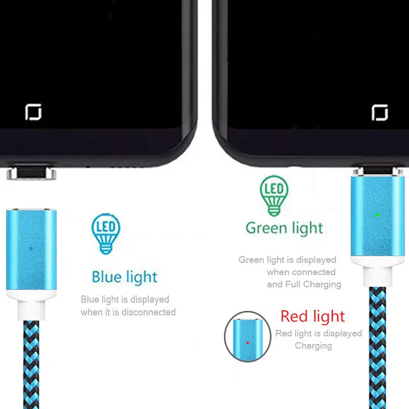 1M 2M 3M Magnetic Micro USB/Type C /IOS Charging Charger Data Cable For iPhone X 5s SE 6 6S 7 8 Plus SamsungS6 S7 S8 S9 | Мобильные