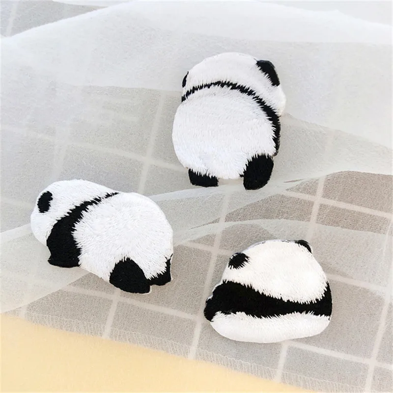 

AHYONNIEX Brand Panda Patches for dress embroidery badge cute cartoon animal patches hand account book DIY accessories