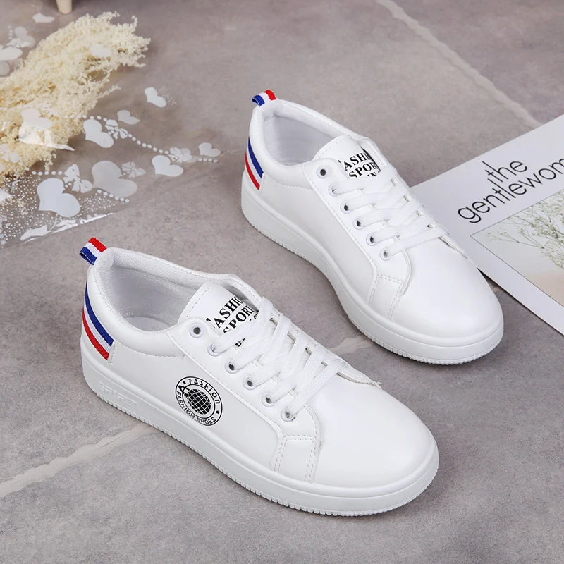 2018 Summer Women Lightweight Flats Lace Up Loafers Leather Shoes Female Casual Simple Ladies White Round Head Lx5 | Обувь