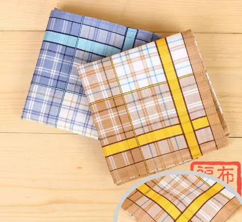 Мужской Клетчатый Карманный платок Hanky из 100% хлопка 12 шт. в упаковке разные цвета