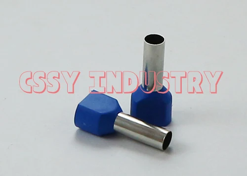 

2017 freeshipping 1000pcs/lot TE7510 2x0.75mm2 Bootlace Ferrules Wire Copper Crimp Insulated Cord Twin Pin End Terminal