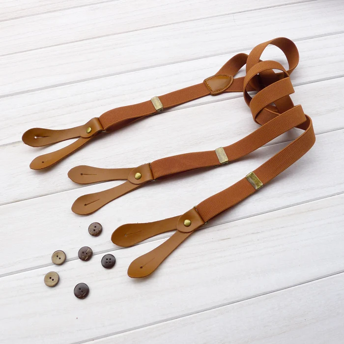 Подтяжки из натуральной кожи в стиле ретро коричневые подтяжки Бесплатная