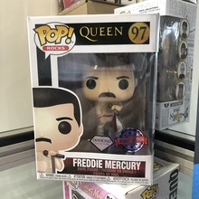 Эксклюзивный официальный Funko pop Rocks: королева-Фредди Меркьюри Алмазная коллекция Виниловая фигурка Коллекционная модель игрушки в коробке