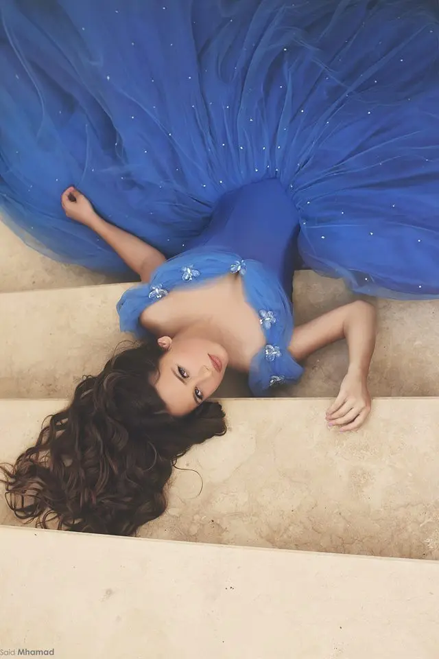 

Royal Blue Puffy Elegant Cheap Quinceanera Dresses Ball Gown Off The Shoulder Tulle Beaded Party Sweet 16 Dresses