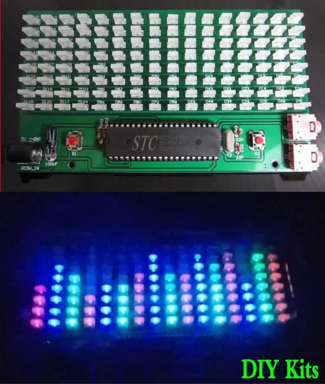 DIY наборы микроконтроллер доска музыкальный спектр дисплей 8*16 мм светодиодный индикатор уровня звука