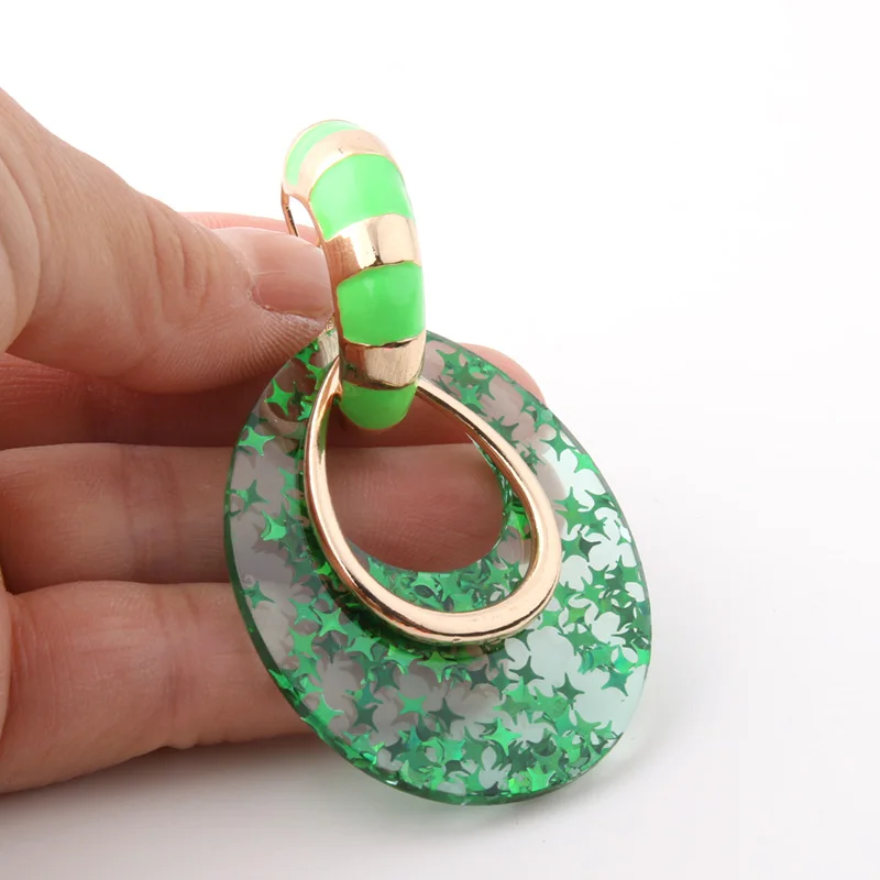 NeeFu WoFu прозрачная серьга ПВХ большие серьги флуоресцентные желтые стеклянные