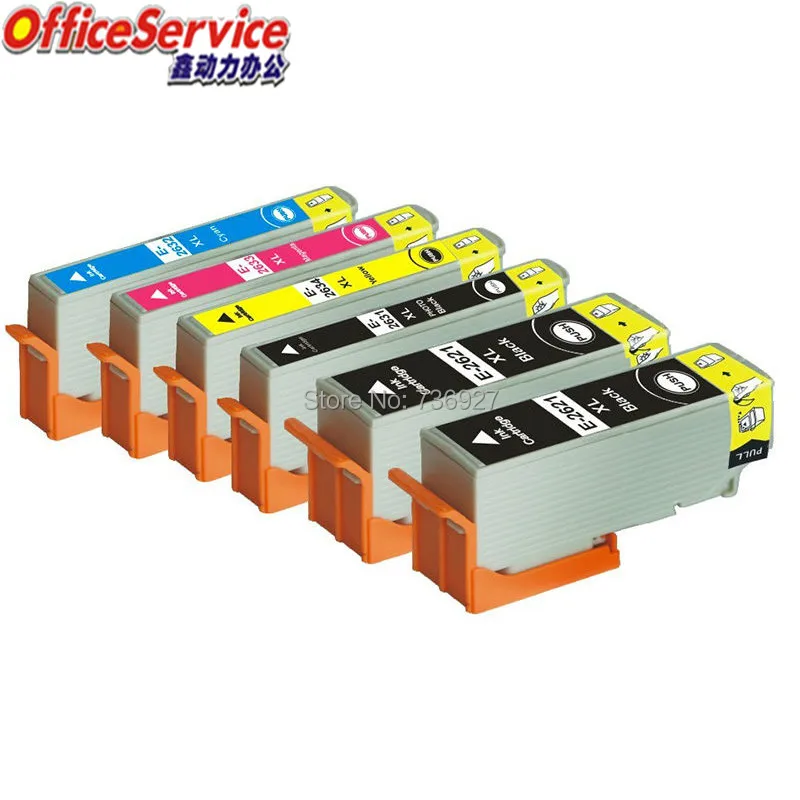 

6X совместимые чернила 26XL T2621 T2631 T2632 T2633 T2634 для Epson XP-510 605 610 615 700 710 800 810 струйный картридж для принтера