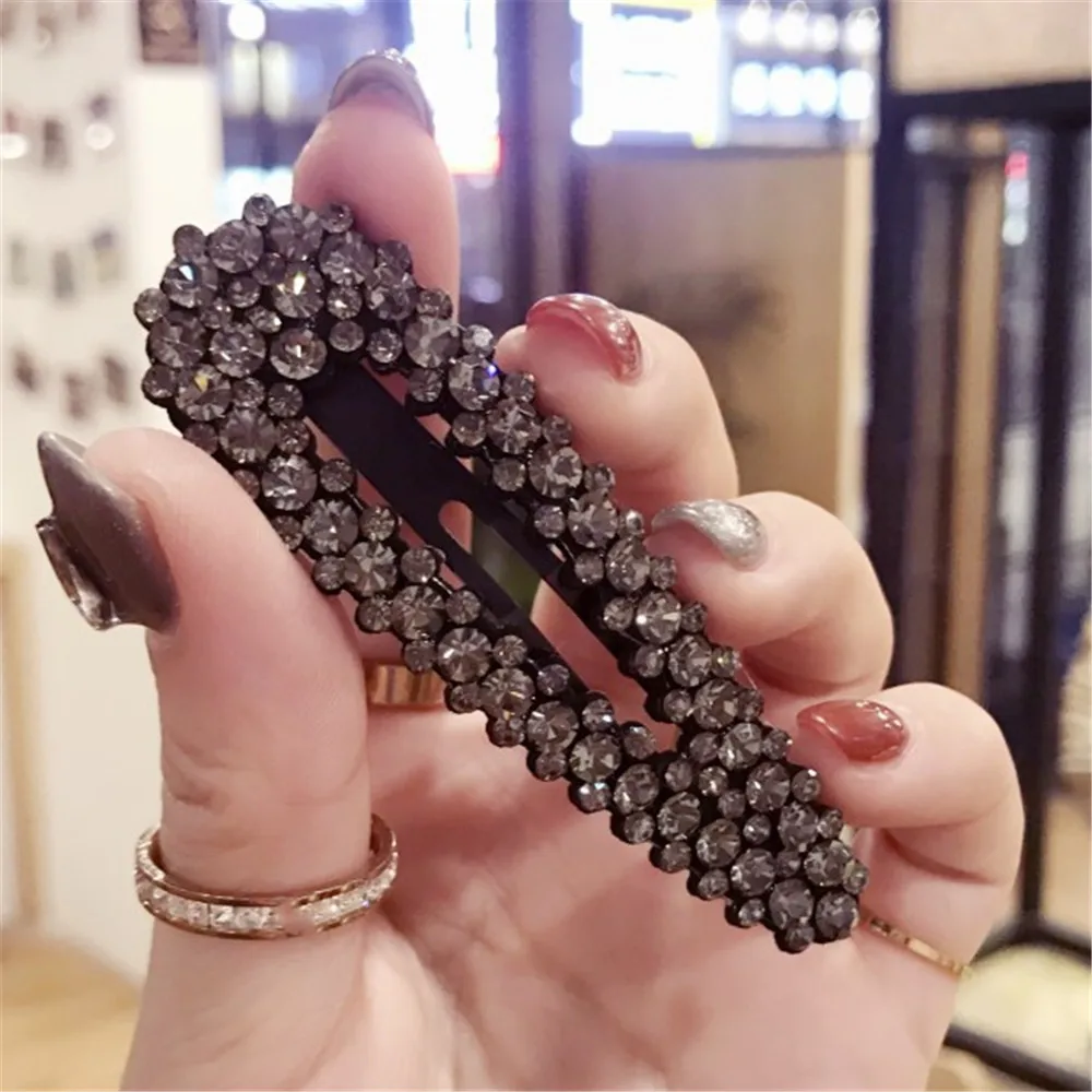 

1PC Fashion Korea Water Drop Crystal Rhinestones Hair Clips Girls Hairpins Geometric Hairgrip Women Barrette Hair Accessories