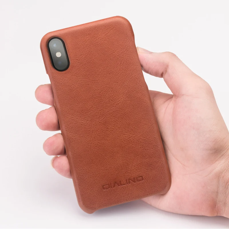 QIALINO чехол для iPhone X натуральная кожа задняя крышка в виде роскошной сумки модный