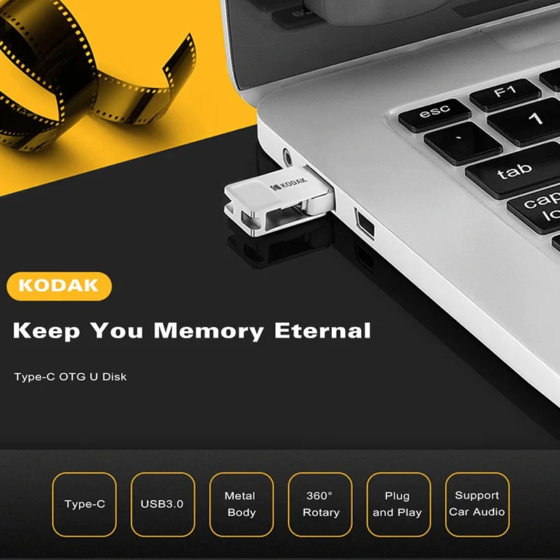 Оригинальный Kodak USB3.1 Type C двойной интерфейс металлический USB флеш накопитель K223C 16