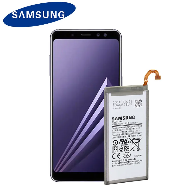 Оригинальная батарея samsung для Galaxy A8 2018 (A530) A530 SM A530F 3000 mAh EB BA530ABE Сменные