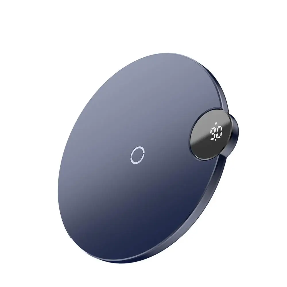 BLUE Baseus светодиодный цифровой дисплей Беспроводное зарядное устройство для iPhone X XR XS Max 8 Qi Беспроводное быстрое зарядное устройство для samsung Galaxy S10 huawei P30 - Тип штекера: BLUE