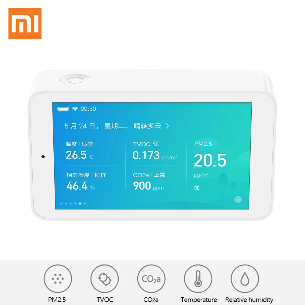 Xiaomi Mijia PM2.5 тестер воздуха детектор высокой точности зондирования 3,97 дюймов сенсорный экран USB интерфейс CO2a датчик влажности