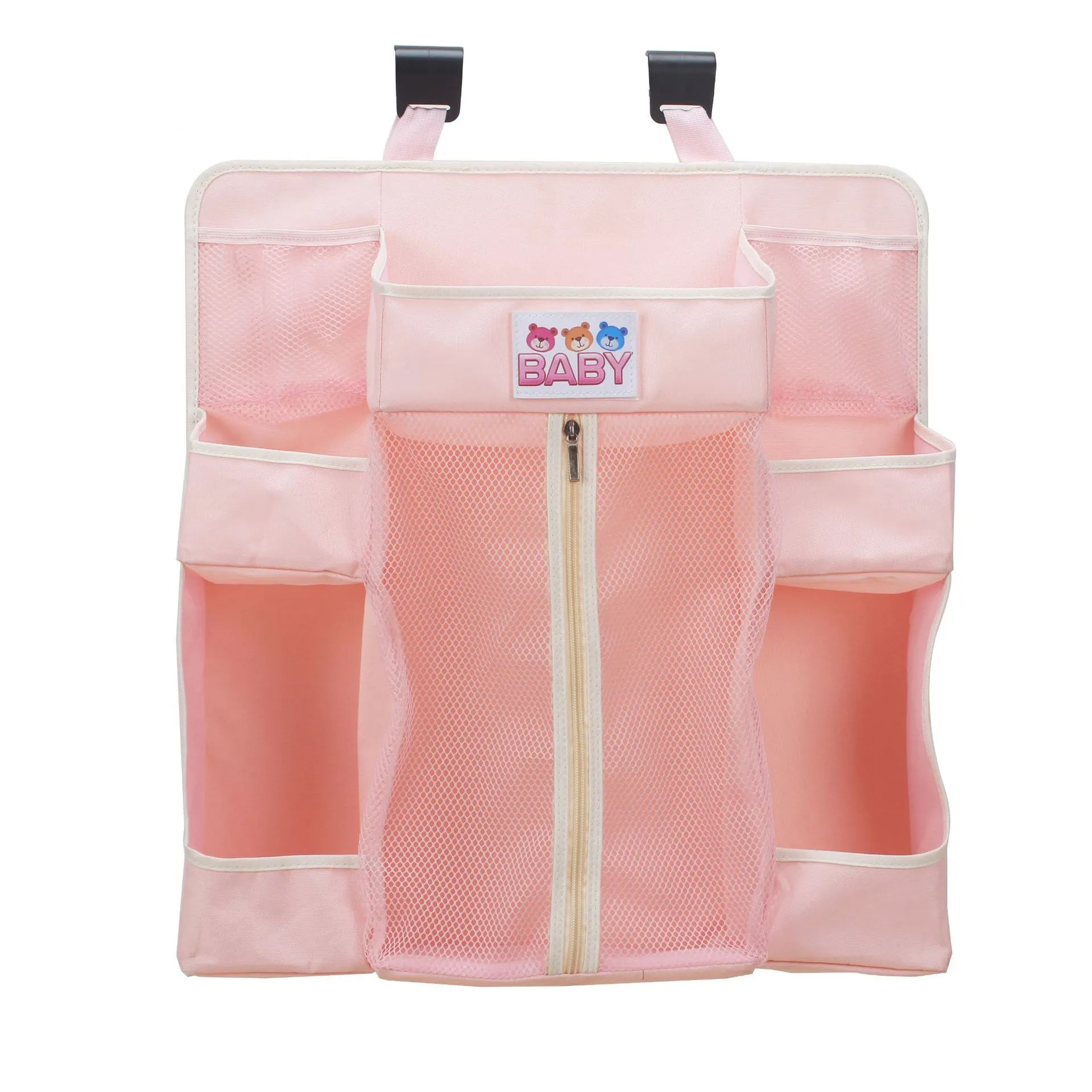 pink Многоцелевой кроватки Детская кровать висячая сумка Портативный водонепроницаемые подгузники Органайзер прикроватный кровать бампер Жесткая Сумка постельные принадлежности бортики в кроватку для новорожденных - Цвет: pink