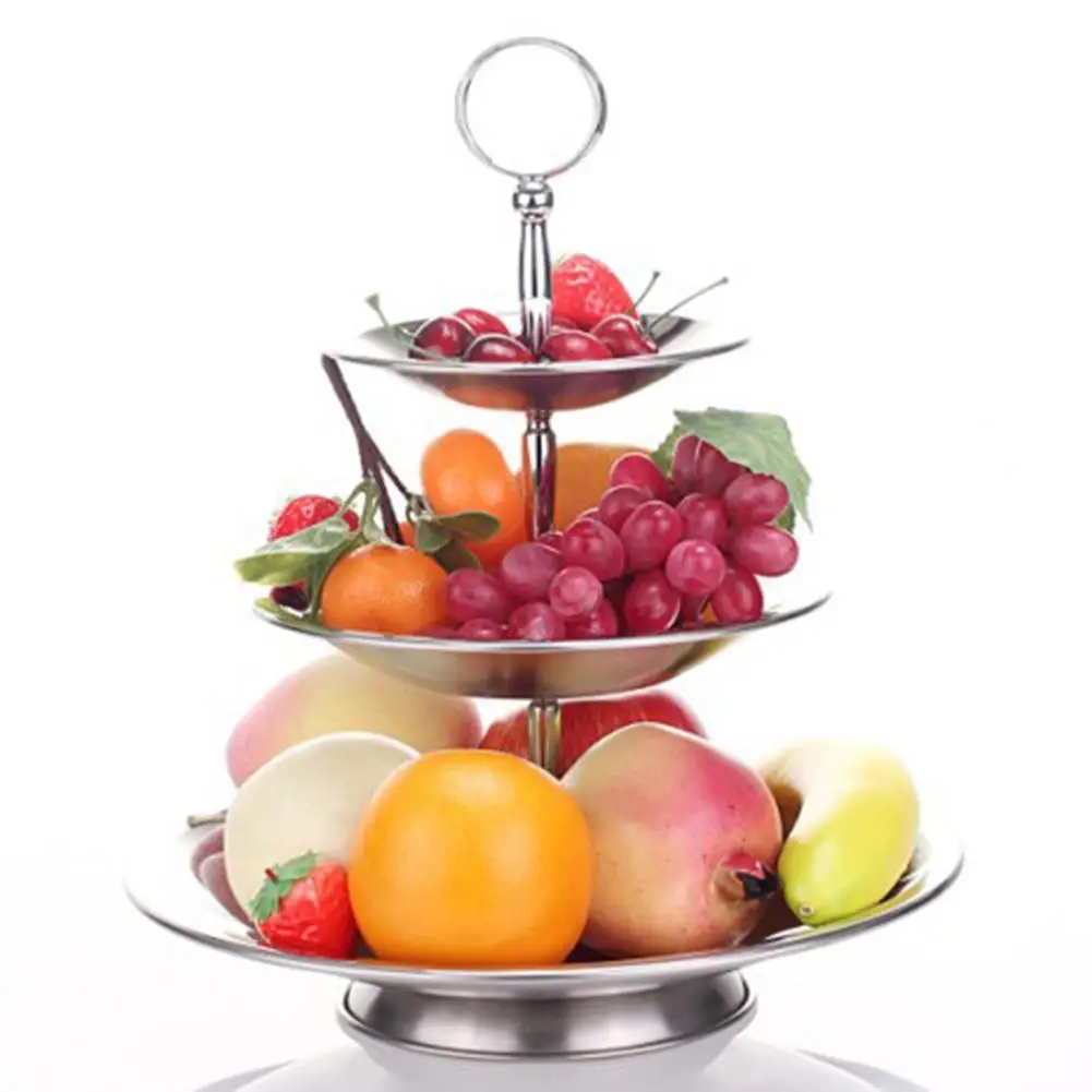 Новая фруктовая чаша 3 стойка из ярусов нержавеющей стали Подставка для фруктов