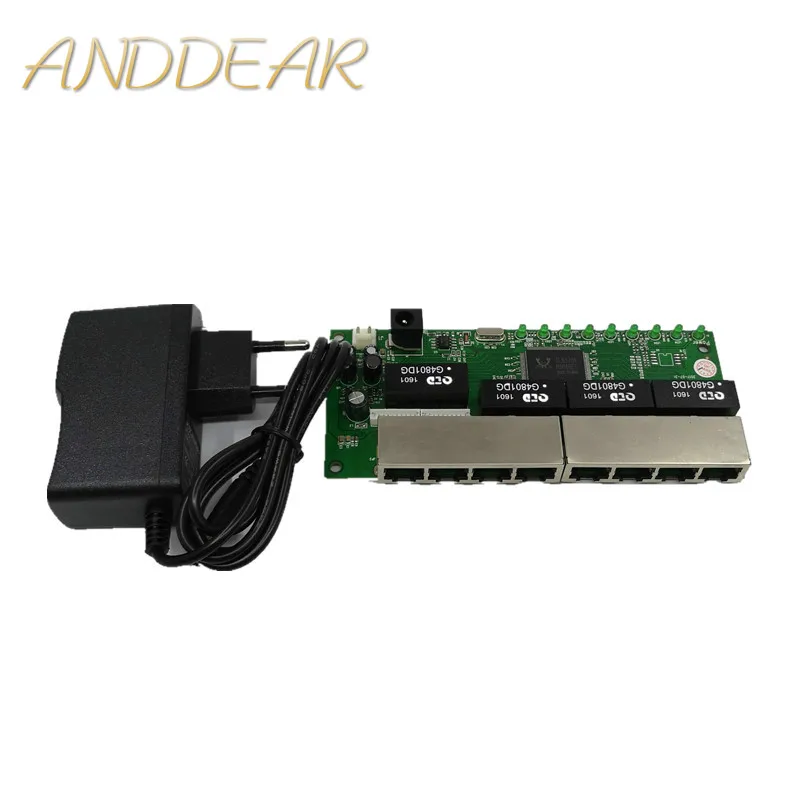 Поо PBC 8 порт Gigabit Ethernet коммутатор портов met pin way header 10/100/1000 m концентратор 8way