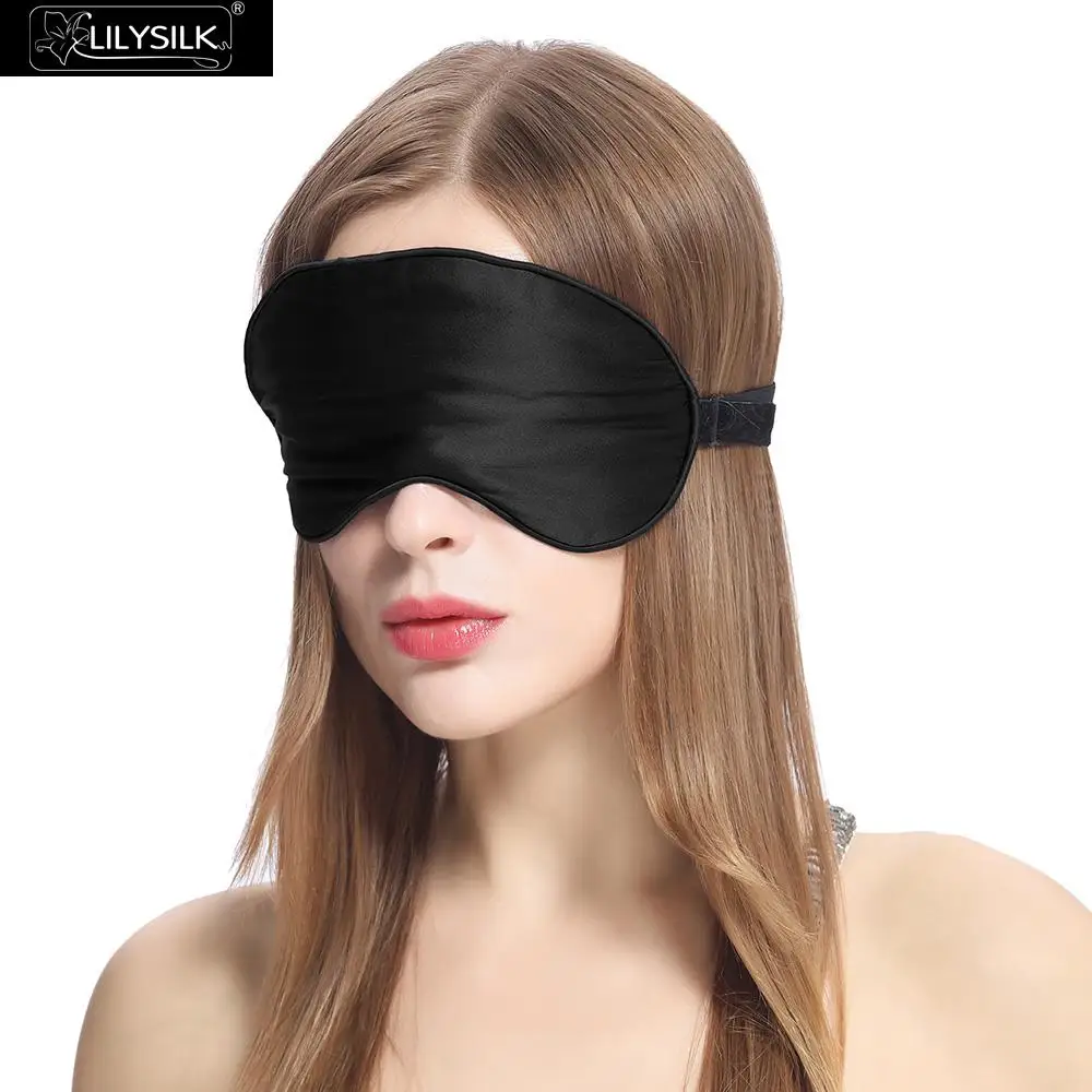 LilySilk реального чистого шелка глаз маска для сна широкий Эластичная лента 19momme