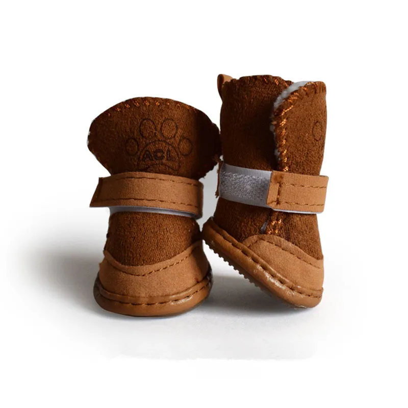 4 шт./компл. новая обувь для собак кашемировая теплая и противоскользящая зимняя