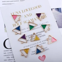 20pcslot new arrival charms pendant zinc alloy enamel geometry hollow triangle charms pendant for jewelry making