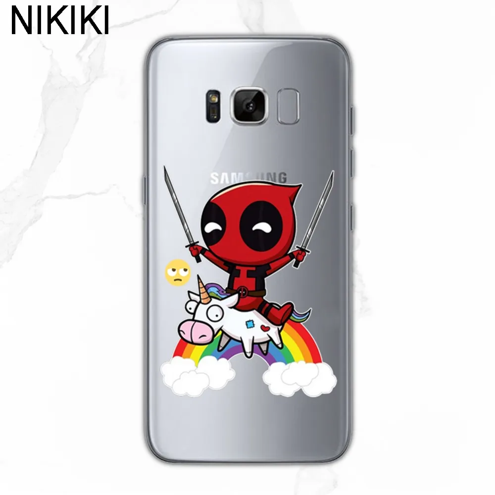 Мягкий силиконовый чехол ciciber Marvel Deadpool Riding Unicorn Для Samsung Galaxy S8 S10 S9 Plus S7 S6 Edge A5 A3 A7 2017