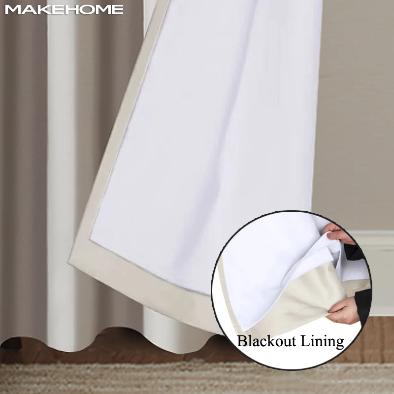 MAKEHOME White Colors Thermal Blackout Lining Curtains for the Bedroom Living Room Kitchen Window Blinds Curtains Drapes