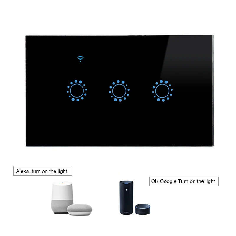 Умный высветильник ель Alexa Echo со стеклянной панелью 1/2/3 клавиш|Модули для умного