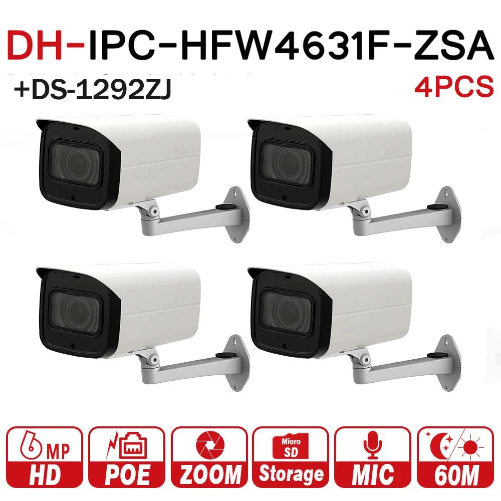 Сетевая ip камера DH 6 МП 2 7 13 5 мм объектив VF 60 м ИК разъем для Micro SD карты встроенный