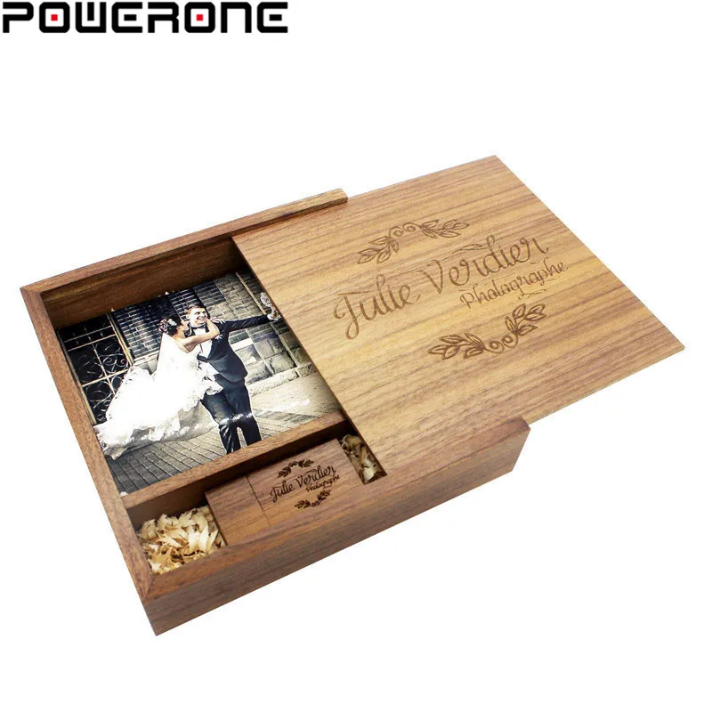 POWERONE деревянный фотоальбом usb флэш-накопитель Бесплатный пользовательский флэш-накопитель с логотипом 4 ГБ 8 ГБ 16 ГБ 32 ГБ 64 ГБ свадебные фотографии подарки