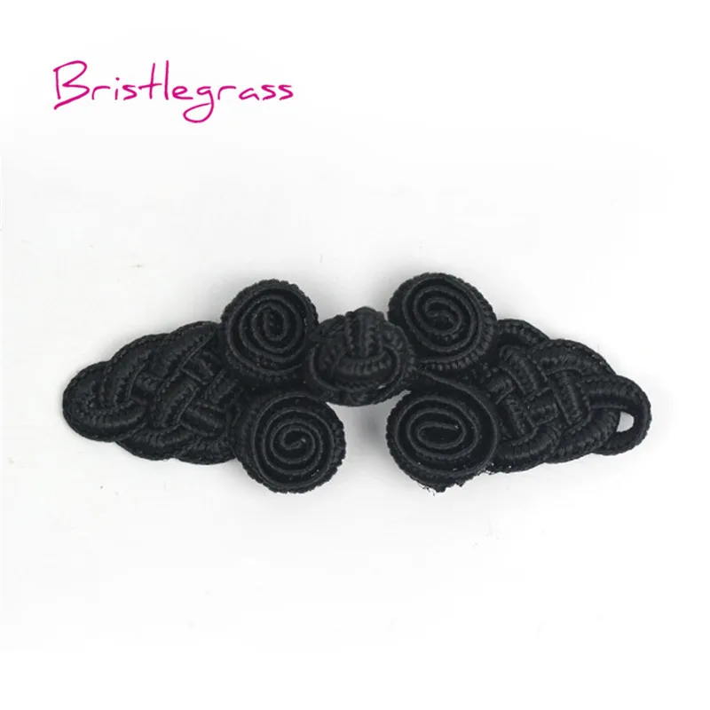 

BRISTLEGRASS 5 Pair Handmade Black Chinese Knot Button Frog Closure Ribbon Fastener Cheongsam Costume Tang Suit DIY Sewing Craft