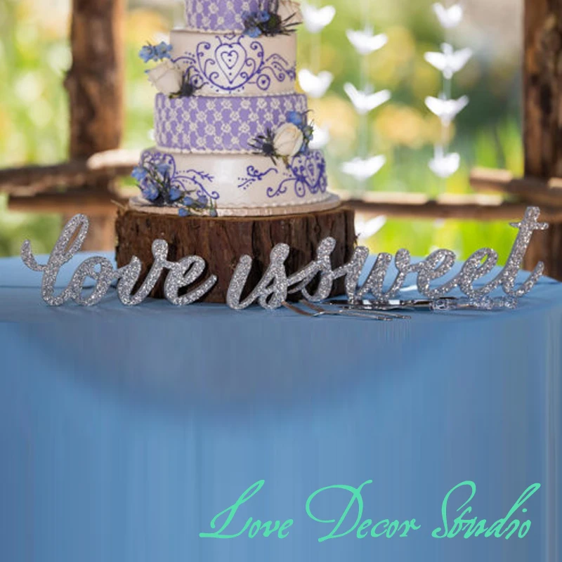 4.5&quottall The gold silver &quotLove Is Sweet&quot Sign Set Wedding for Candy Desser Table Decor Wooden Signs Wedding|sign table|sign weddingsign
