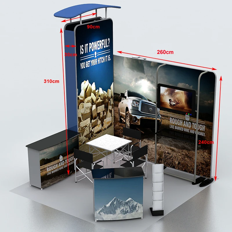 10 футов портативный Натяжной тканевый выставочный стенд всплывающий Стенд фон