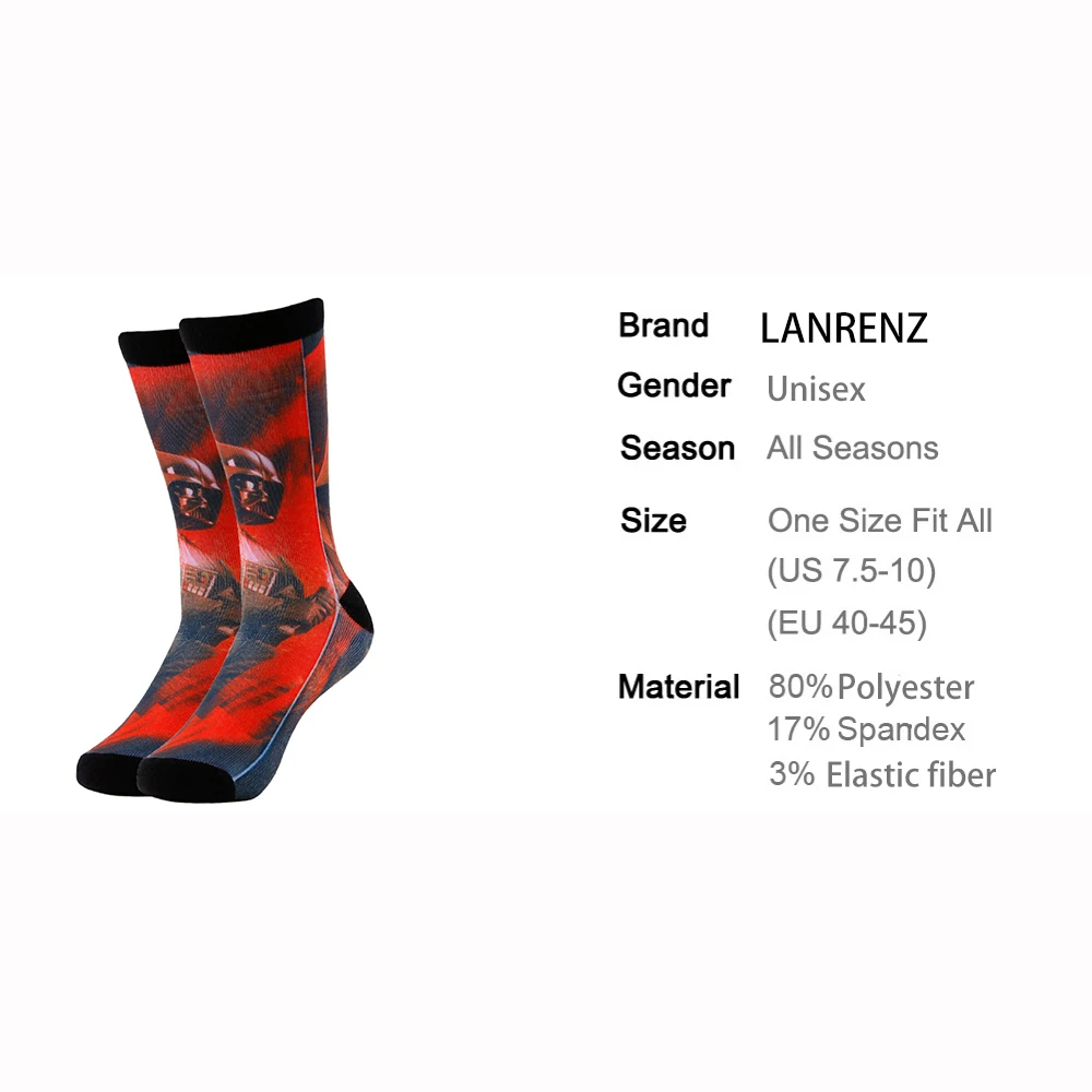 Модные забавные носки с принтом Дарта Вейдера для мужчин и женщин 2020 3d 200 вязаных