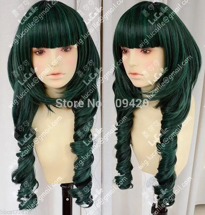 ZCD + 59823&gt&gt Master DM Стилем Косплей Парик Черный/Зеленый Rock Shooter +|cosplay green wig|wig rosecosplay maid