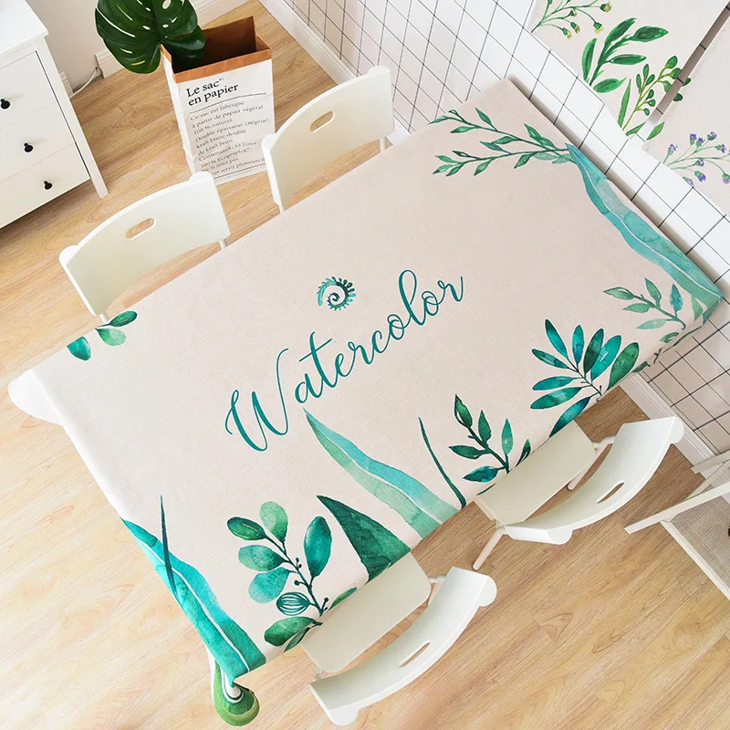 Современная простота модная утолщенная льняная скатерть свежая зеленая с