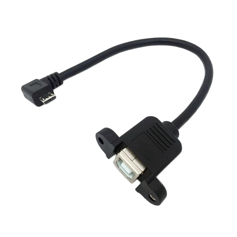 90 градусов левый Угловой Micro USB штекер к USB2.0 B Женский Кабель для принтера с