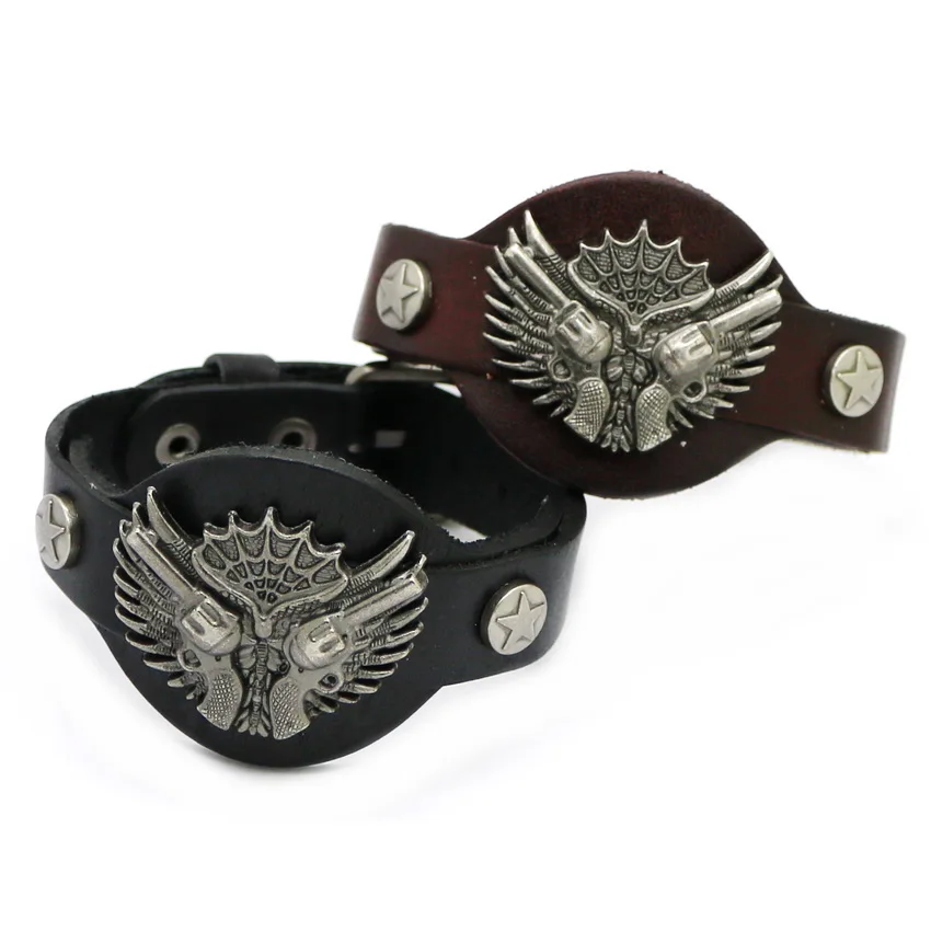 Модные ювелирные изделия Сплав пистолет мужской браслет Высокое качество Ретро