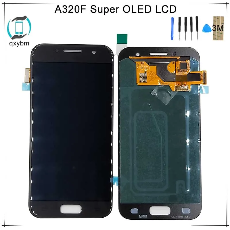 Супер OLED 4 7 &quotдля Samsung Galaxy A3 2017 A320 SM A320F ЖК дисплей сенсорный экран панель для