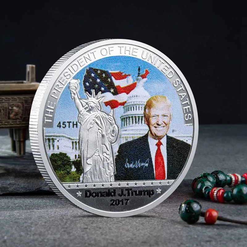 0414SV Дональд Трамп держать Америку великим лидером в главный Золотой вызов монеты памятная Америка 45-й президент Новая монета - Цвет: 0414SV