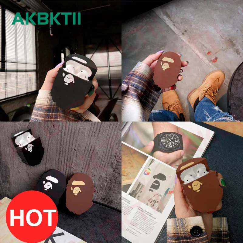 AKBKTII чехол для AirPods силиконовый милый наушников Airpods Apple Air pods кольцевой