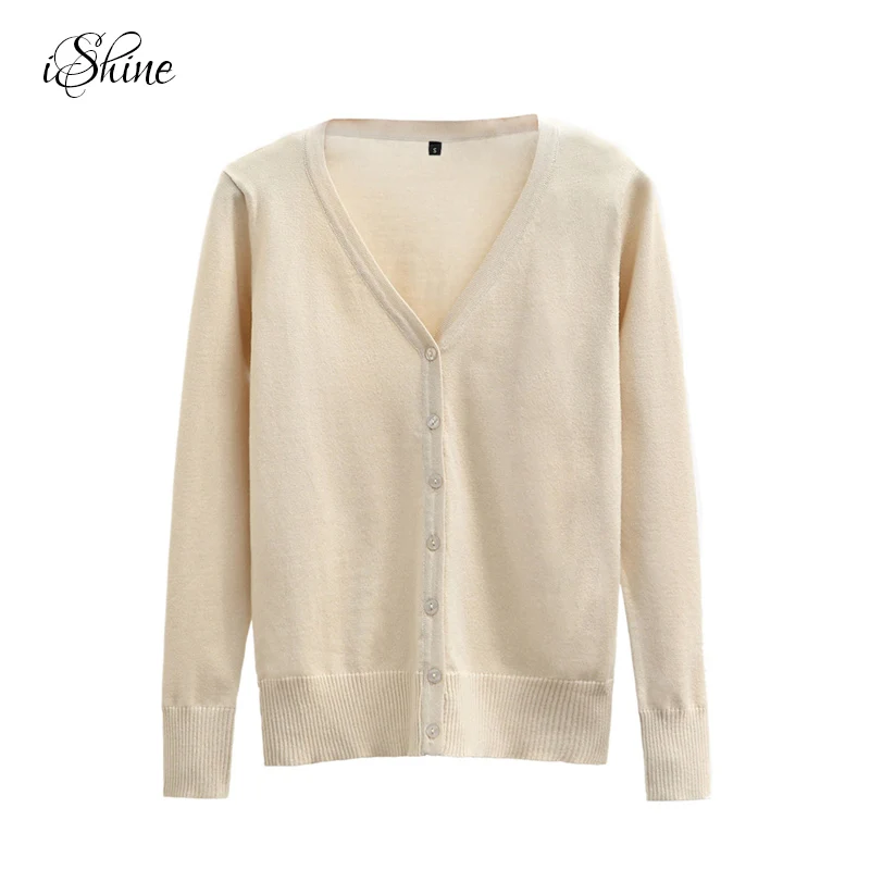 Женский длинный рукав вязаный кардиган куртка 2017 Новый v-образный вырез женский