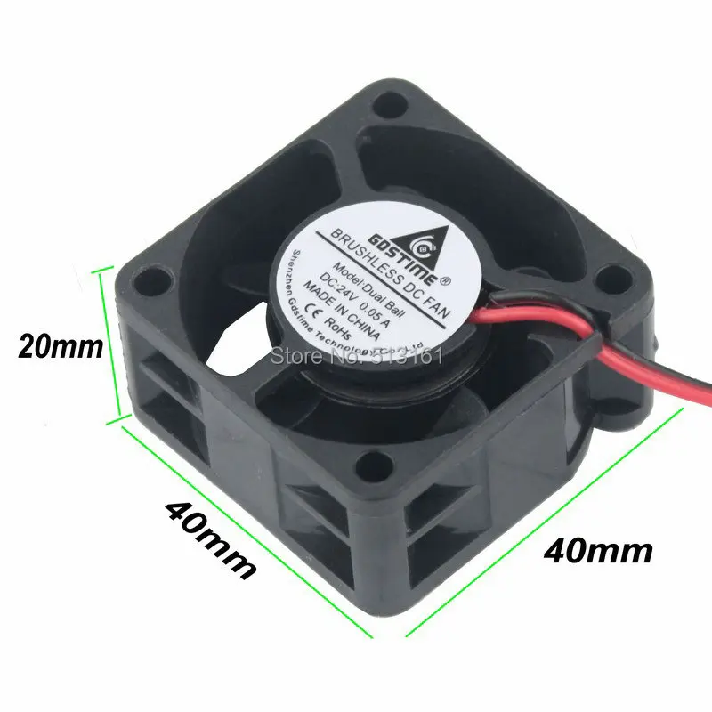 5 шт. Gdstime DC 24 V 2 Pin двойной шариковый подшипник Корпус Процессор кулер вентилятор охлаждения 40 мм x 20 мм 4020 4 см