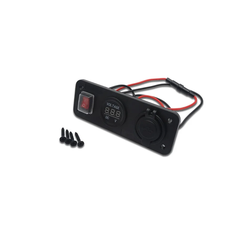 12 В USB разъем Вольтметр метр с автомобильного прикуривателя двойной USB Разъем Панель база для автомобиля Грузовик Лодка