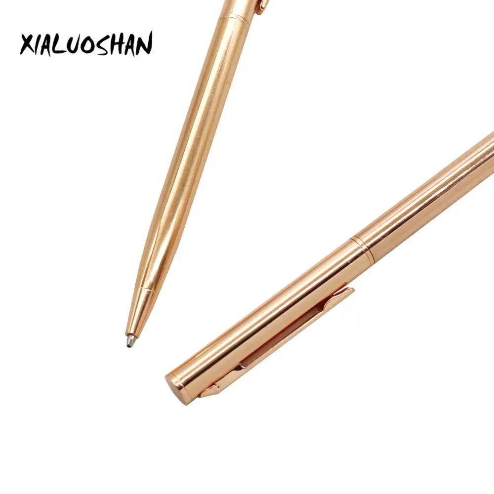 Rose gold 2 шт./набор, розовое золото, тонкий шариковая ручка, Новое поступление, изысканная креативная металлическая шариковая ручка, офисные канцелярские принадлежности для студентов - Цвет: Rose gold